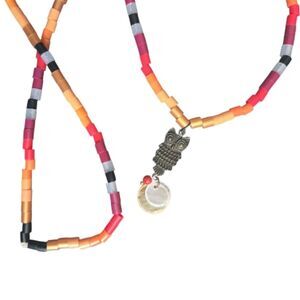 Owl Perler Long Beaded Necklace